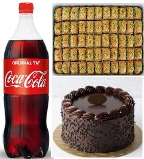Premium Tatlı Menüsü Çikolatalı Yaş Pasta ve Fıstıklı Baklava Seti